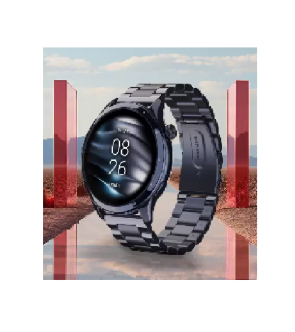 Noise Mettle 1.4'' display, Stainless Steel finish with Metal Strap, Bluetooth Calling Smartwatch  (Blue Strap, Regular)