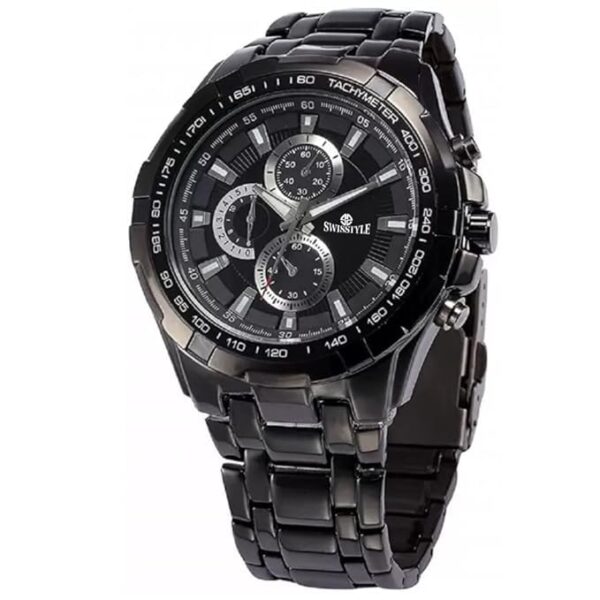 SWISSTYLE Black Chain Chrono Look Analog Watch for Men