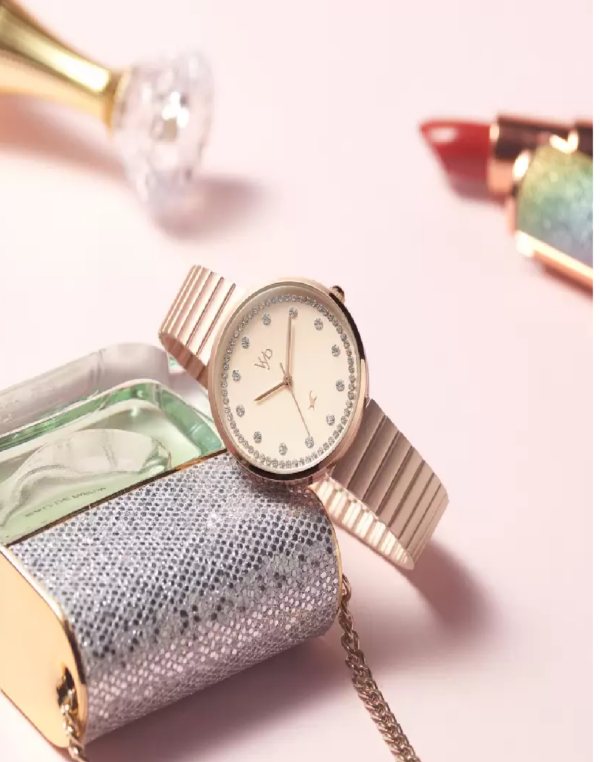 Fastrack  Vyb Mirage Rose Gold Dial Rose Gold Strap Analog Watch - For Women FV60003WM01W
