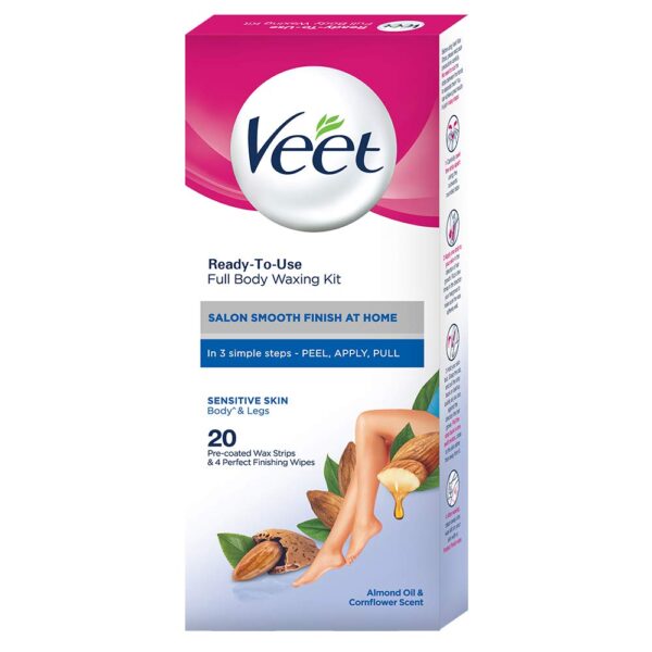 Veet Full Body Waxing Kit-Sensitive Skin(20 Strips), Pack Of 1