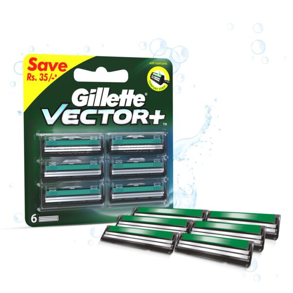 Gillette Vector Plus Manual Shaving Razor Blades(Cartridge)