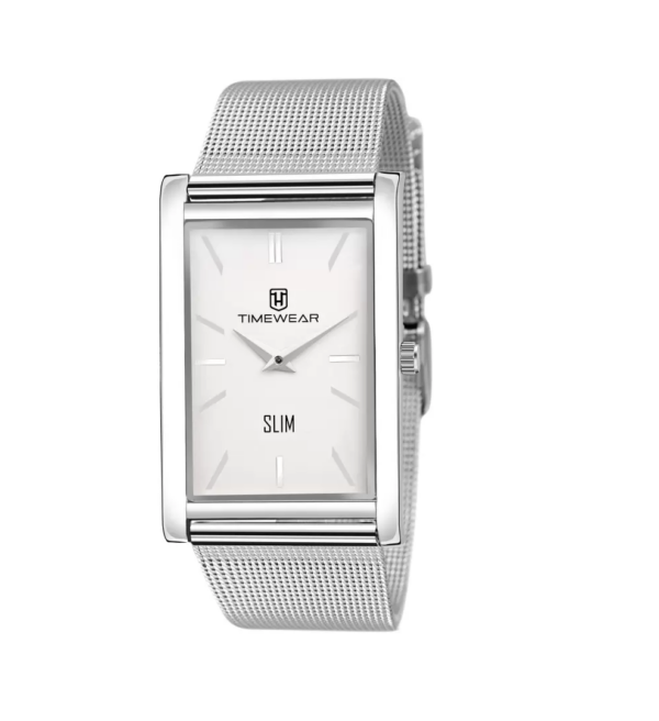 TIMEWEAR  TIMEWEAR Slim Series White Dial Stainless Steel Chain Two Hands Analog Watch - For Men 294WDTG