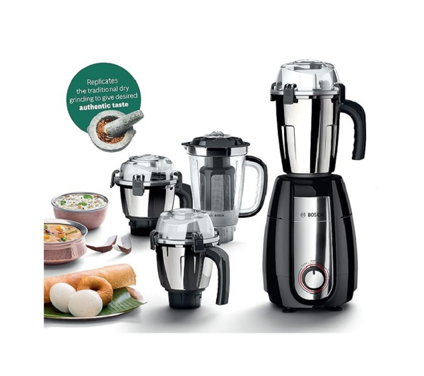 Bosch TrueMixx Pro Mixer Grinder, 1000W 4 Jars Black MGM8842MIN