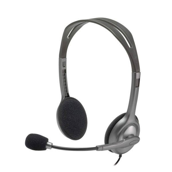 Logitech H110 Wired On Ear Headphones With Mic, Stereo With Noise-Cancelling 3.5-Mm Dual Audio Jack, Pc/Mac/Laptop- Black