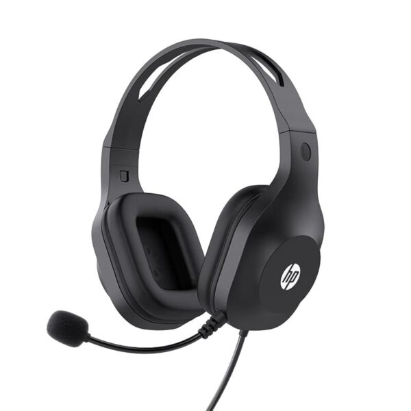 HP H120 Stereo USB On Ear Headset, Plug-and-Play USB-A, Built-in Noise-Canceling Mic, Adjustable Head Strap, Padded Ear Cushions Black
