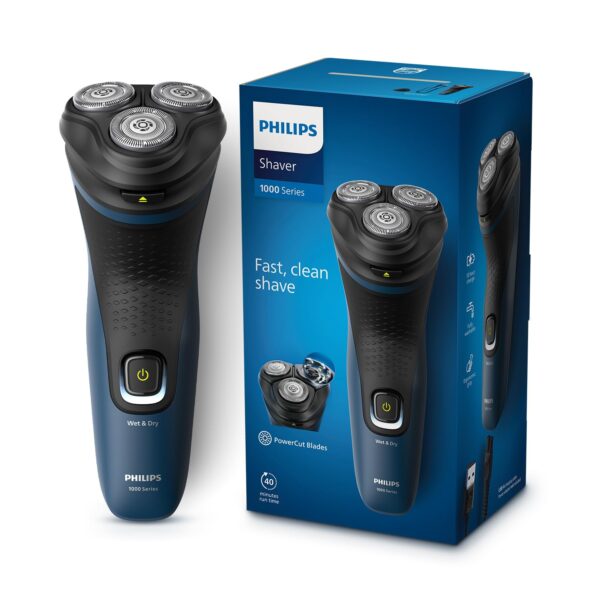 Philips Electric Shaver for Men, Wet and Dry Shave, 3D Floating Heads, 27 Self Sharpening Blades, Cordless, Waterproof S1151/03