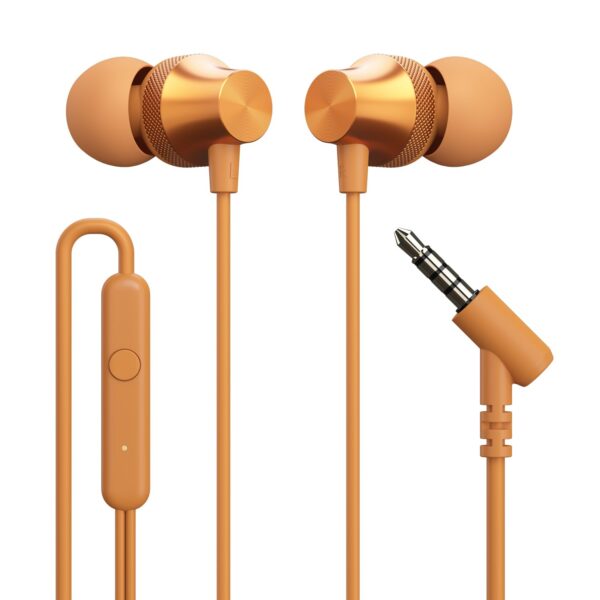 Portronics Conch Beat A in Ear Wired Earphones with Mic Metal Alloy Body, Wide Compatibility (Yellow)