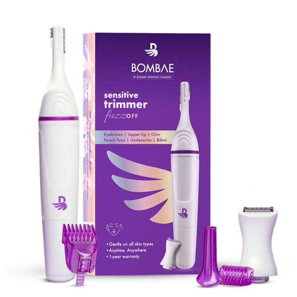 Bombae 6-in-1 Sensitive Areas Trimmer for Women for Eyebrow - Gentle Hair Remover