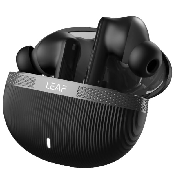 Leaf Buds X342 True Wireless in Ear Earbuds with Ai Sound App, 32H Playtime (Carbon Black)