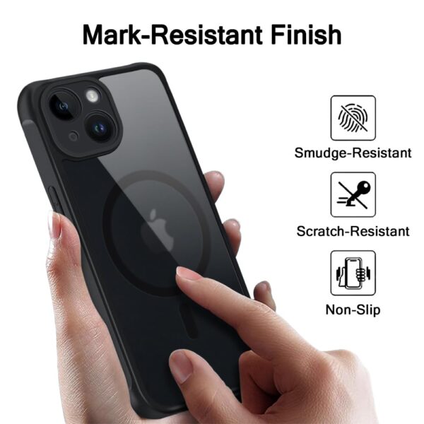 TheGiftKart Hybrid Matte Frosted Translucent iPhone 13 Back Cover -Frost Black) - Image 2