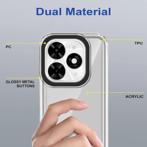 amazon basics Back Case Cover for Tecno Spark Go 2024 (TPU + PC_Transparent) - Image 2