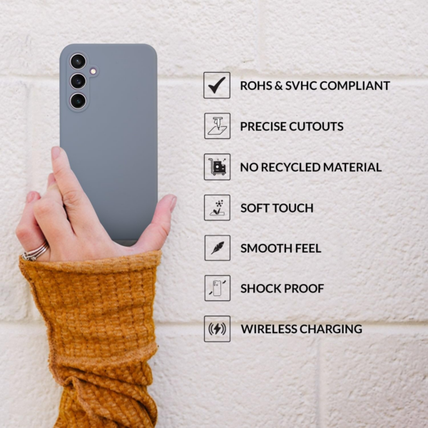 Sprig Liquid Silicone Back Cover for SAMSUNG Galaxy S23(Grey) - Image 3