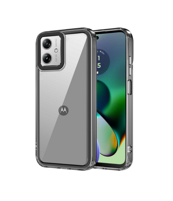 amazon basics Back Case Cover for Moto G64 5G (Polycarbonate, Thermoplastic Polyurethane_Translucent Black)