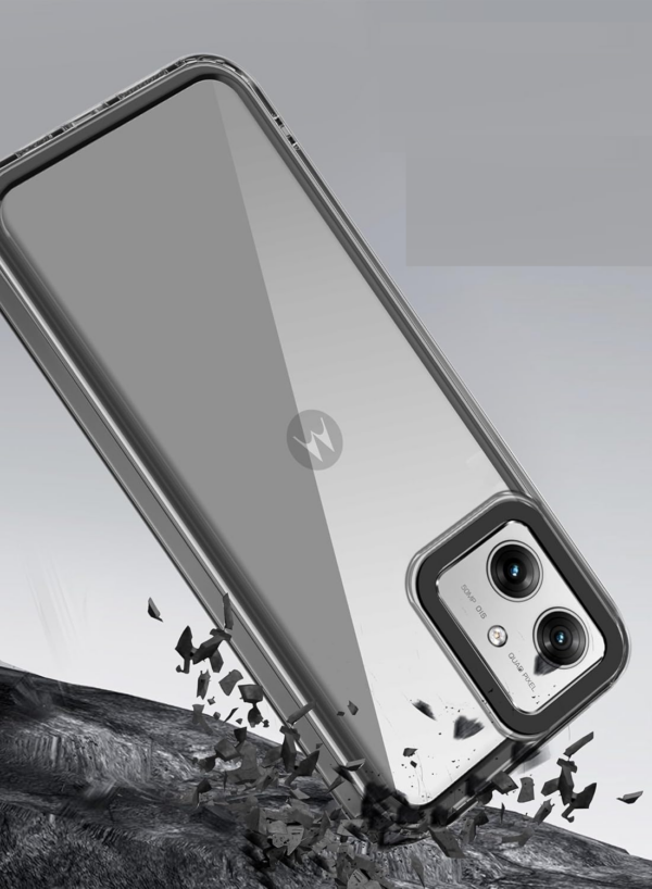 amazon basics Back Case Cover for Moto G64 5G (Polycarbonate, Thermoplastic Polyurethane_Translucent Black) - Image 2