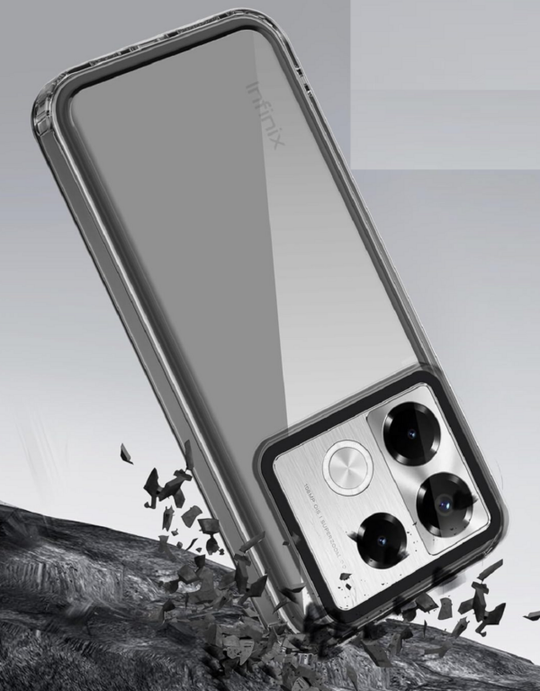 amazon basics Back Case Cover for Infinix Note 40 Pro 5G-Translucent Black) - Image 2