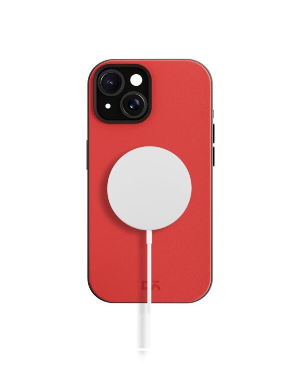 DailyObjects Leatherite Case for iPhone 15 Plus -Crimson-Grey - Image 2