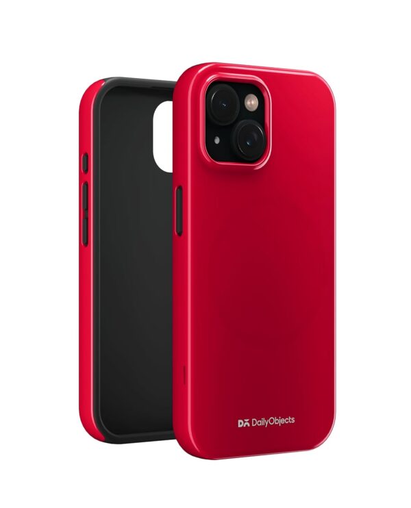 DailyObjects Enamel Bumper MagSafe Case for iPhone 15 Plus-Enamel Red