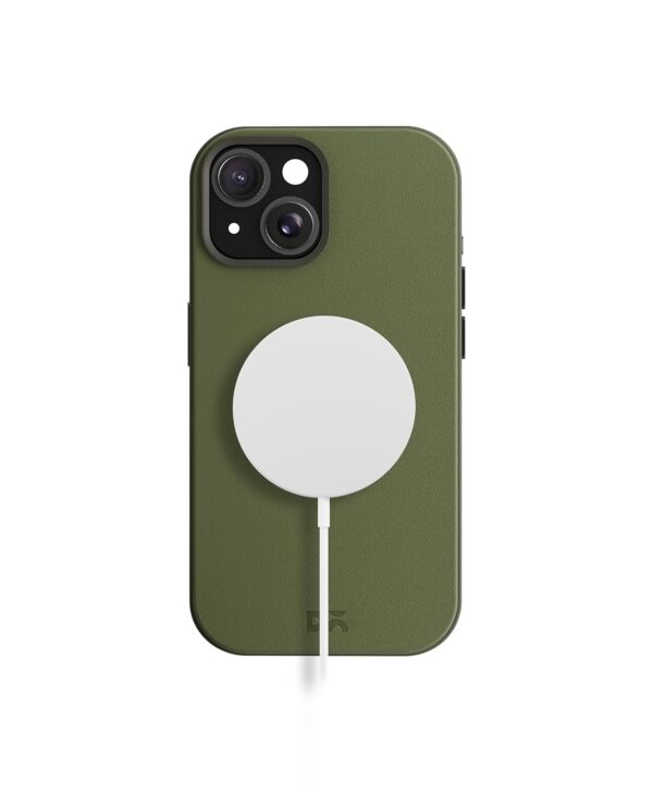 DailyObjects Leatherite Case for iPhone 15 Plus -Green-Olive - Image 2