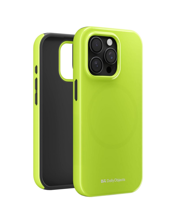 DailyObjects Enamel Bumper MagSafe Case for iPhone 15 Pro - Enamel Lime - Image 2
