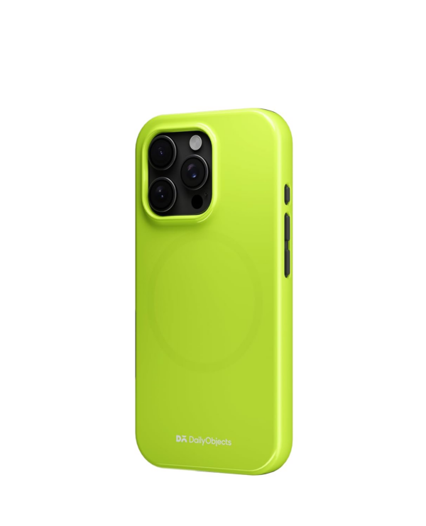 DailyObjects Enamel Bumper MagSafe Case for iPhone 15 Pro - Enamel Lime - Image 3