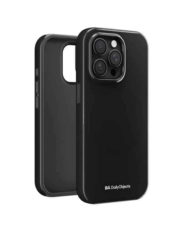 DailyObjects Enamel Bumper MagSafe Case for iPhone 15 Pro - Enamel Black - Image 2