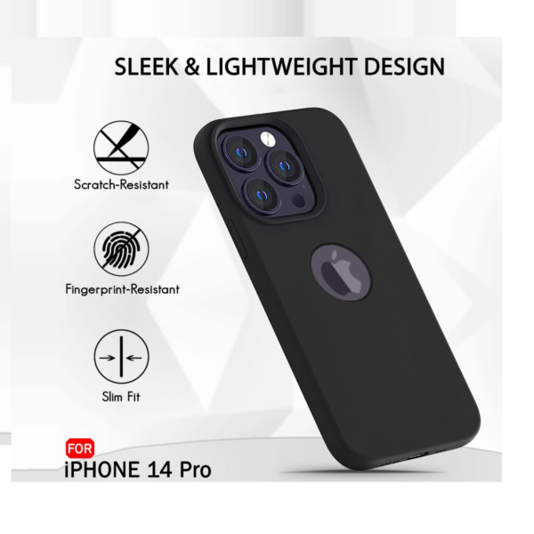 TheGiftKart Genuine Liquid Silicone Back Cover Case for iPhone 14 PRO | (Silicone, Black) - Image 2
