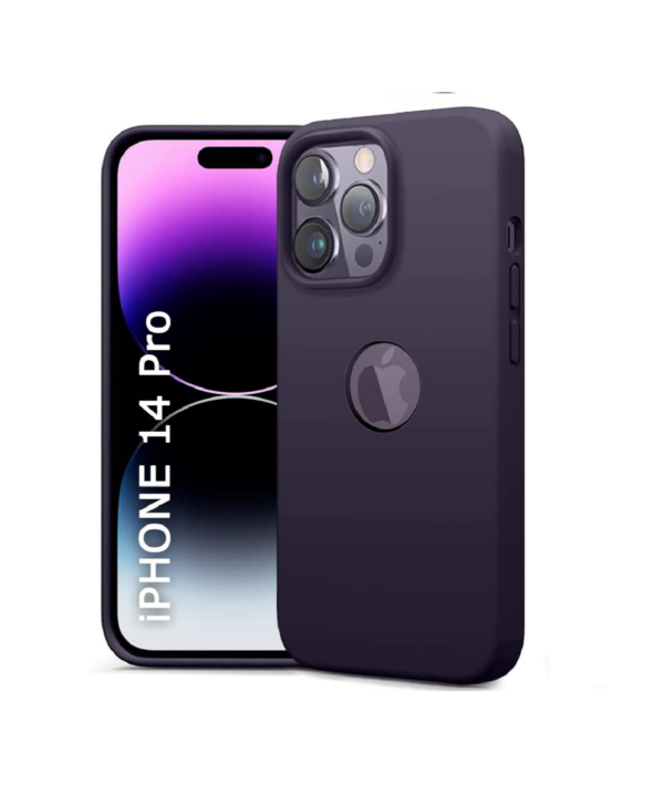 TheGiftKart Genuine Liquid Silicone Back Cover Case for iPhone 14 PRO | (Deep Purple)