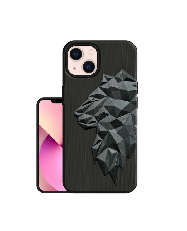 VIDO 3D Lion King Design Shockproof Anti-Scratch Soft Silicone Back Case Cover for iPhone 13 / iPhone 14 / iPhone 15