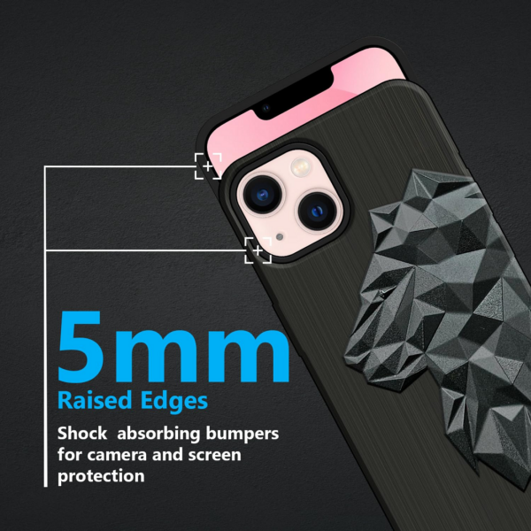 VIDO 3D Lion King Design Shockproof Anti-Scratch Soft Silicone Back Case Cover for iPhone 13 / iPhone 14 / iPhone 15 - Image 2
