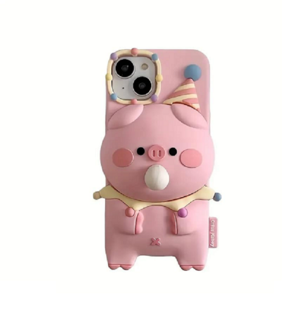 Case Creation for iPhone 13 Pro 3D Pig Blowing Bubble Gum Case,