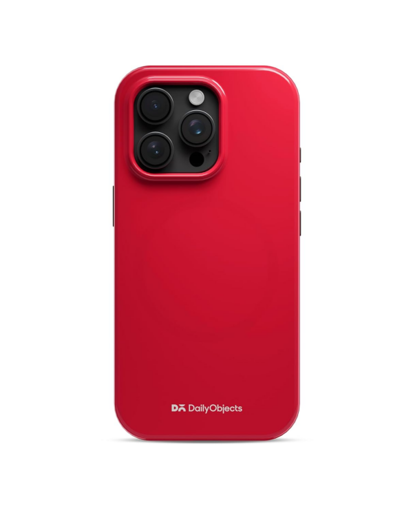 DailyObjects Enamel Bumper MagSafe Case for iPhone 14 Pro Compatible,Red Hybrid Magnetic Back Cover