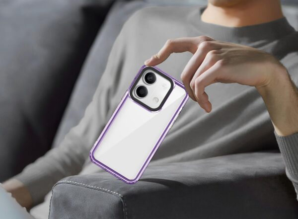 Kapa Warrior Acrylic Clear Back Cover for Redmi Note 13 PRO |(Purple Sides) - Image 3