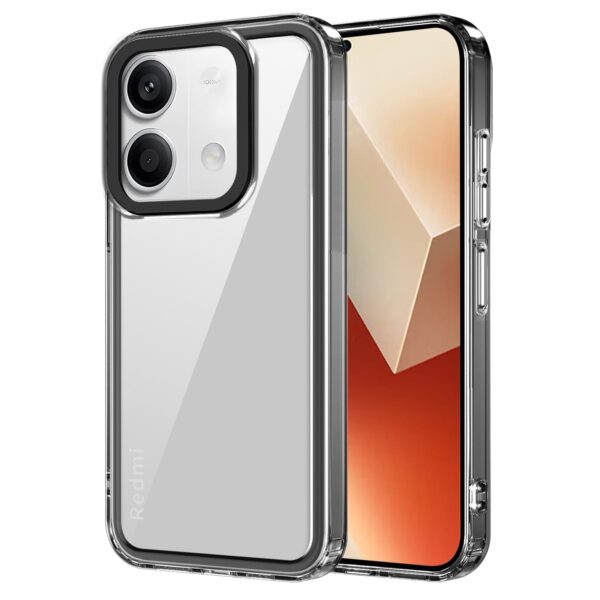 Kapa Warrior Acrylic Clear Back Cover for Redmi Note 13 PRO |Black Sides