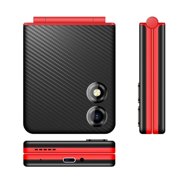Micromax All-New X1i Flip keypad Phone with Dual SIM | Red Black - Image 3