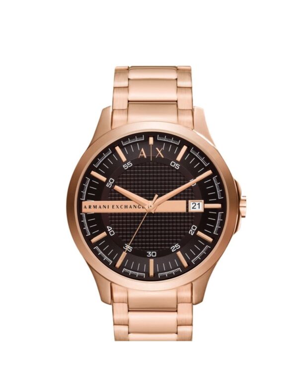 Armani Exchange Stainless Steel Analog Brown Dial Men Watch-Ax2449, Rose Gold Band