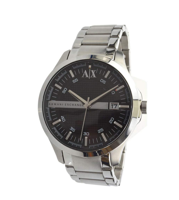 Armani Exchange Hampton Analog Black Dial Silver Band Men's Stainless Steel Watch-AX2103 - Image 2