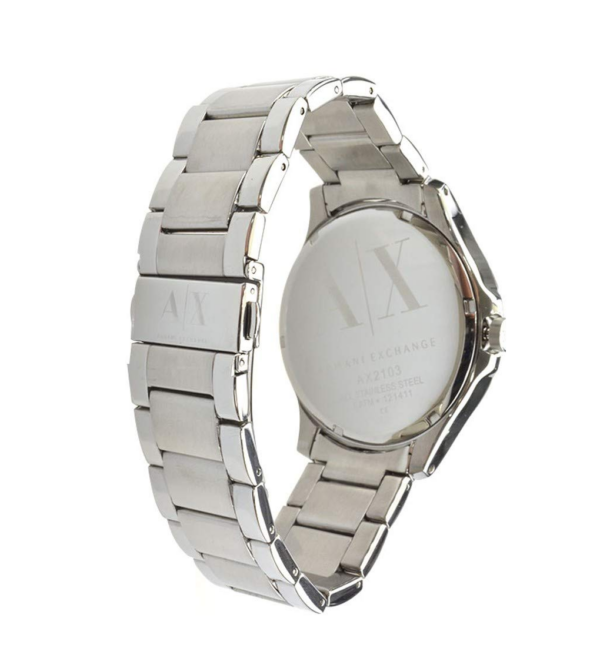 Armani Exchange Hampton Analog Black Dial Silver Band Men's Stainless Steel Watch-AX2103 - Image 3