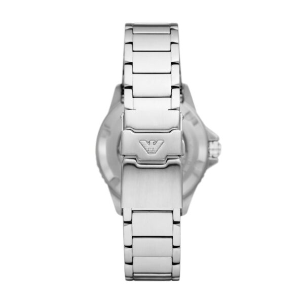 Emporio Armani Stainless Steel Analog Black Dial Men Watch-Ar60074, Silver Band - Image 3