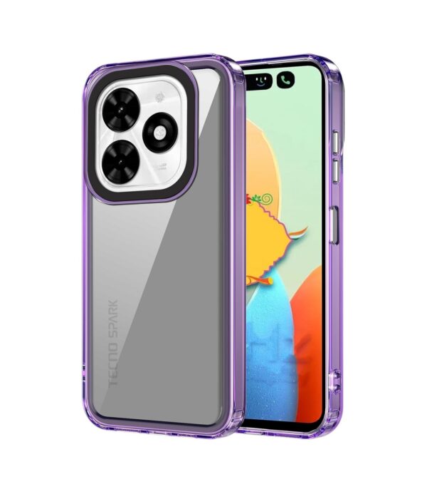 amazon basics Back Case Cover for Tecno Spark Go 2024 (TPU + PC_Translucent Purple)