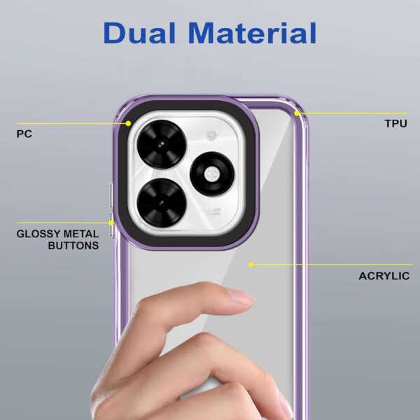 amazon basics Back Case Cover for Tecno Spark Go 2024 (TPU + PC_Translucent Purple) - Image 2