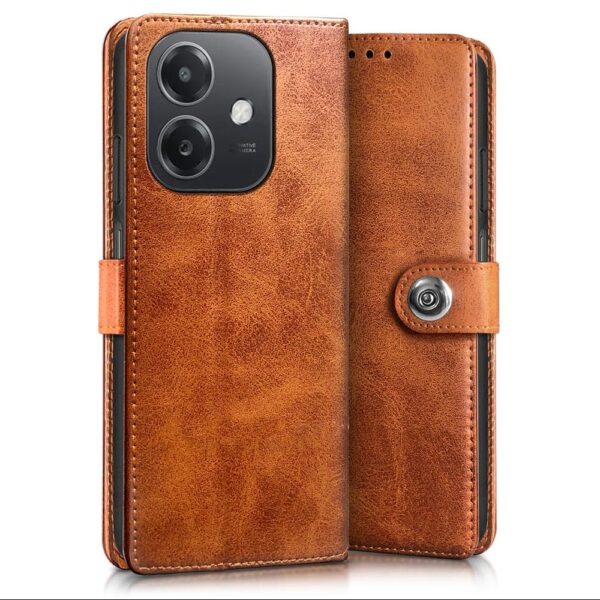 WOW IMAGINE Shock Proof Flip Cover Back Case for Oppo A3x 5G | A3x 4G | A3 5G (Alder Brown) - Image 2