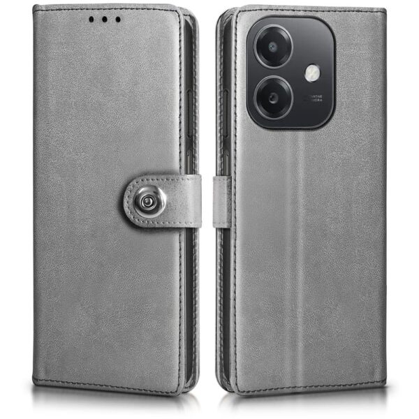 WOW IMAGINE Shock Proof Flip Cover Back Case for Oppo A3x 5G | A3x 4G |(Stone Grey)