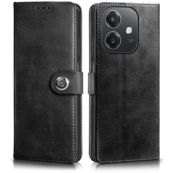 WOW IMAGINE Shock Proof Flip Cover Back Case for Oppo A3x 5G | A3x 4G | A3 5G-Haze Black)