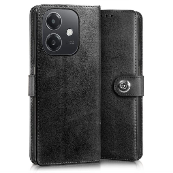 WOW IMAGINE Shock Proof Flip Cover Back Case for Oppo A3x 5G | A3x 4G | A3 5G-Haze Black) - Image 2