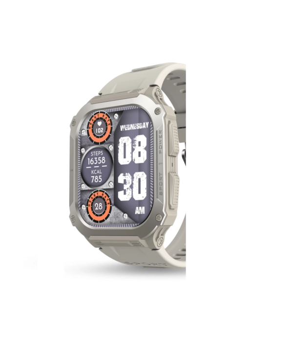 Pebble Bravo 1.99" Infinite HD Display Smartwatch  (MILITARY GREY Strap, Free Size) - Image 3