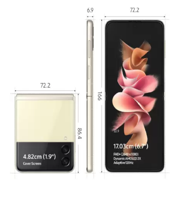 SAMSUNG Galaxy Z Flip3 5G (Cream, 128 GB)  (8 GB RAM) - Image 3