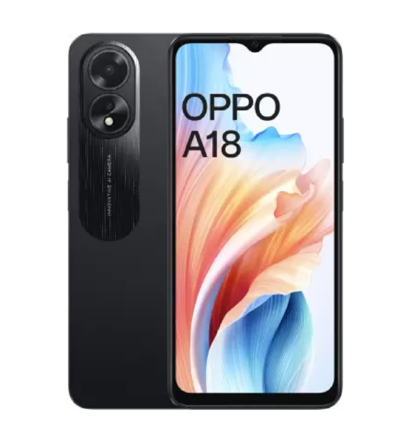 OPPO A18 (Glowing Black, 64 GB)  (4 GB RAM)