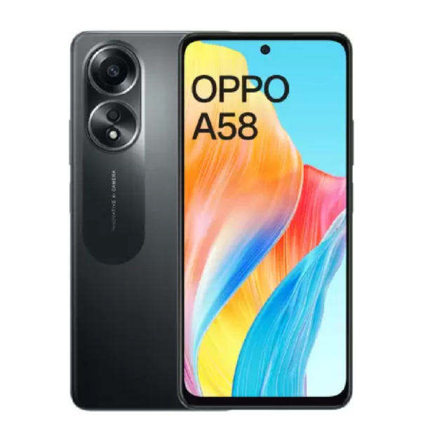 OPPO A58 (Glowing Black, 128 GB)  (6 GB RAM)