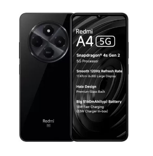 REDMI A4 5G only on Jio SIM (Starry Black, 128 GB)  (4 GB RAM)