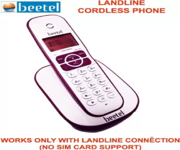 Beetel X73 Cordless Landline Phone with Answering Machine  (RED WHITE)
